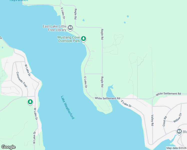 map of restaurants, bars, coffee shops, grocery stores, and more near 141 Arrow Point Drive in Weatherford