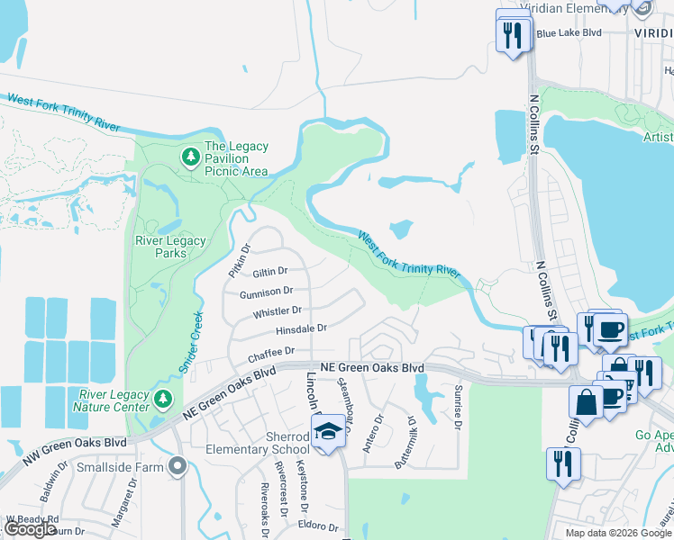 map of restaurants, bars, coffee shops, grocery stores, and more near 708 Gunnison Court in Arlington