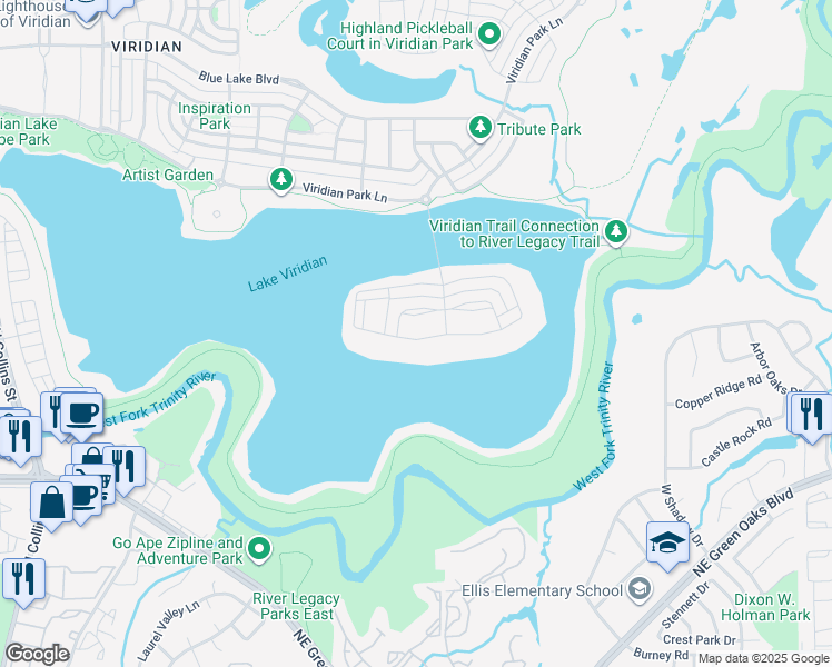 map of restaurants, bars, coffee shops, grocery stores, and more near 1310 English Setter Drive in Arlington
