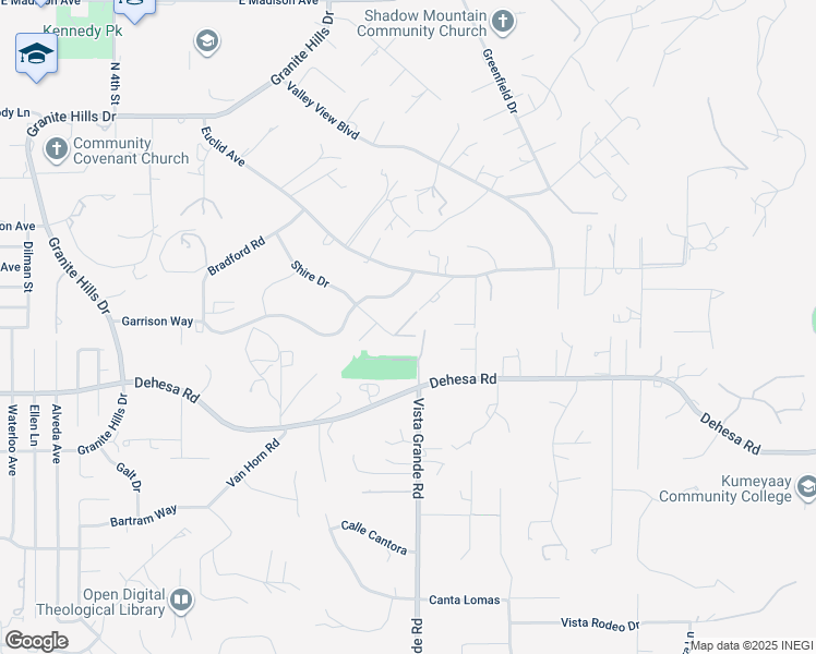 map of restaurants, bars, coffee shops, grocery stores, and more near 2162 Shire Drive in El Cajon
