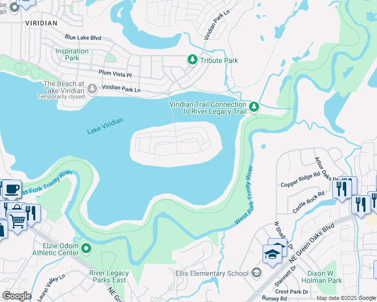 map of restaurants, bars, coffee shops, grocery stores, and more near 1412 Laurel Green Court in Arlington