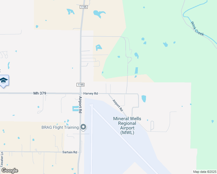 map of restaurants, bars, coffee shops, grocery stores, and more near 603 Harvey Road in Mineral Wells