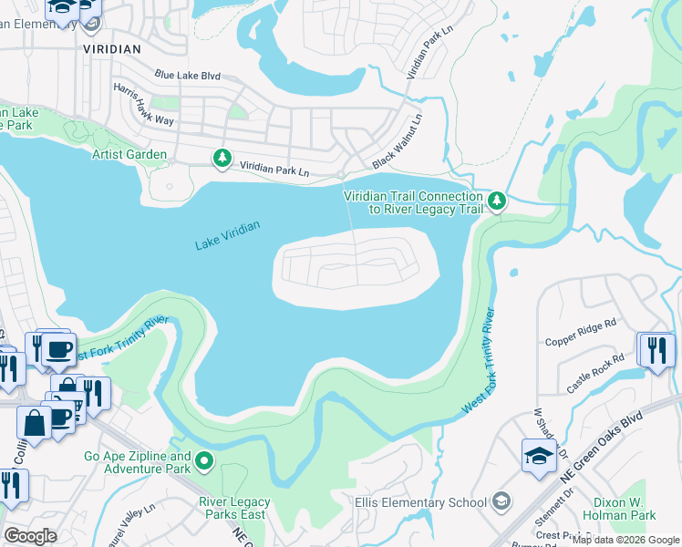 map of restaurants, bars, coffee shops, grocery stores, and more near 1400 Laurel Green Court in Arlington