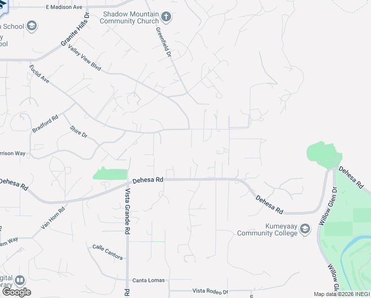 map of restaurants, bars, coffee shops, grocery stores, and more near 2291 Euclid Avenue in El Cajon