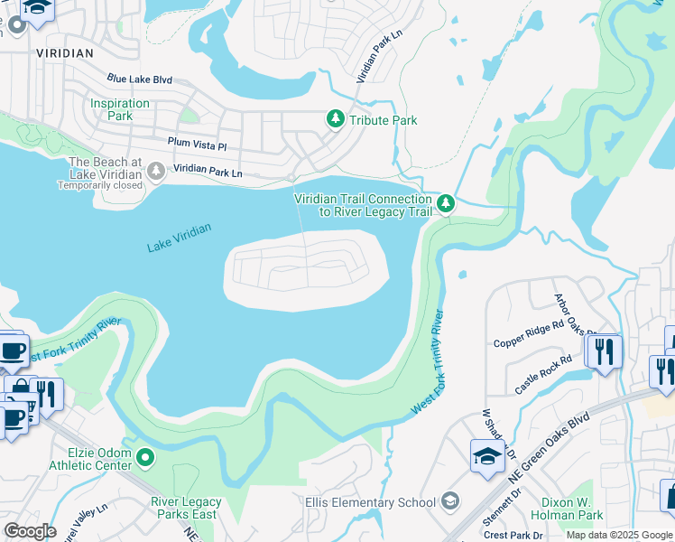 map of restaurants, bars, coffee shops, grocery stores, and more near 1412 Laurel Green Court in Arlington
