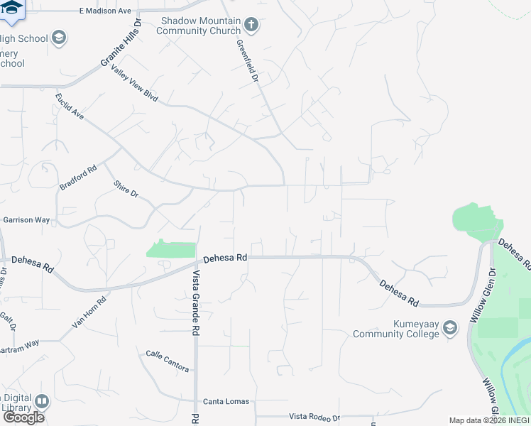 map of restaurants, bars, coffee shops, grocery stores, and more near 2255 Euclid Avenue in El Cajon