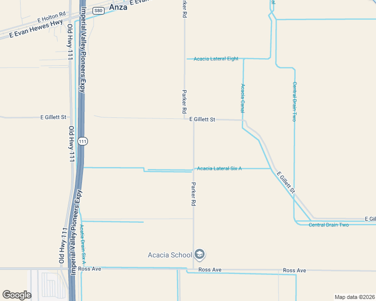 map of restaurants, bars, coffee shops, grocery stores, and more near 1865 Parker Road in El Centro