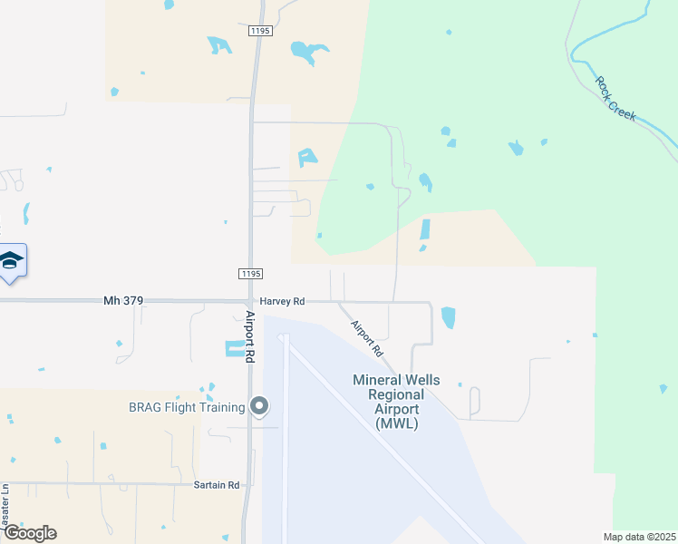 map of restaurants, bars, coffee shops, grocery stores, and more near 603 Harvey Road in Mineral Wells