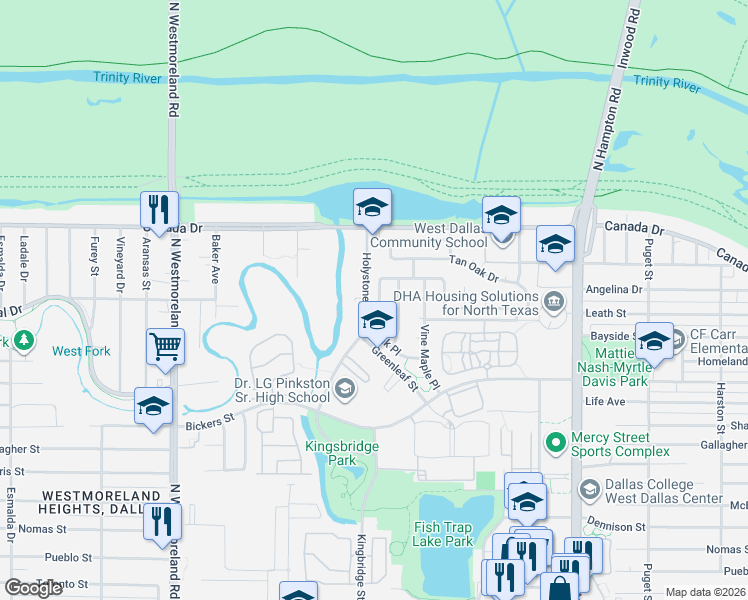 map of restaurants, bars, coffee shops, grocery stores, and more near 4043 Gray Oak PIace in Dallas