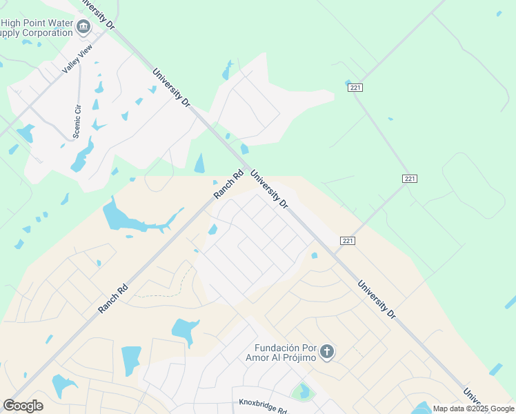 map of restaurants, bars, coffee shops, grocery stores, and more near 16260 University Drive in Forney