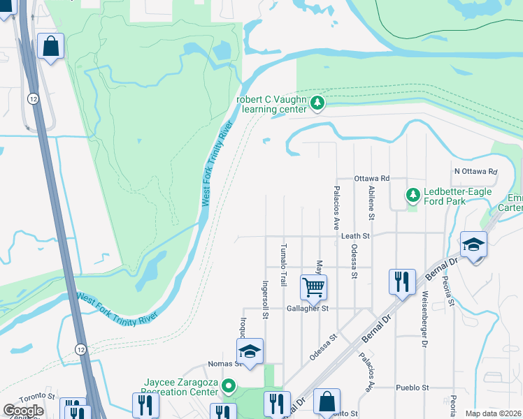 map of restaurants, bars, coffee shops, grocery stores, and more near 4003 Ingersoll Street in Dallas