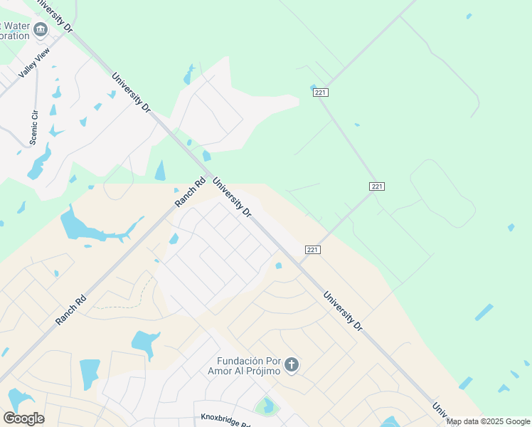 map of restaurants, bars, coffee shops, grocery stores, and more near 16126 University Drive in Forney