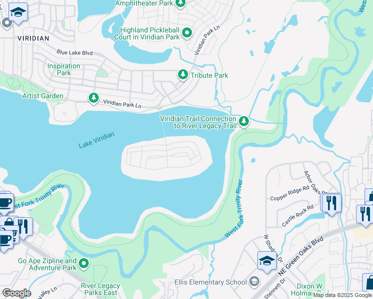 map of restaurants, bars, coffee shops, grocery stores, and more near 1412 Laurel Green Court in Arlington