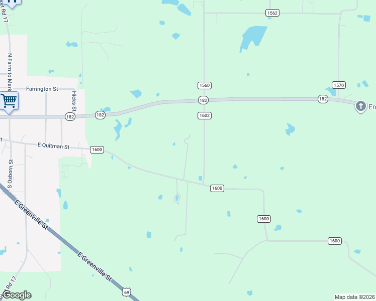 map of restaurants, bars, coffee shops, grocery stores, and more near 120-126 County Road 1602 in Alba