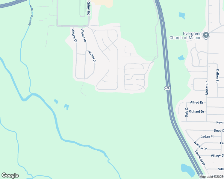 map of restaurants, bars, coffee shops, grocery stores, and more near 240 Westwood Circle in Macon