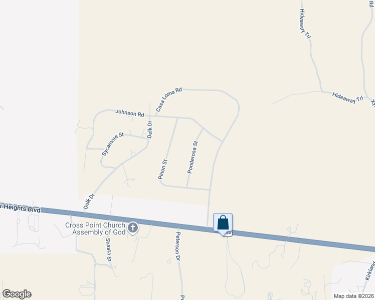 map of restaurants, bars, coffee shops, grocery stores, and more near 2214 Ponderosa Street in Silver City