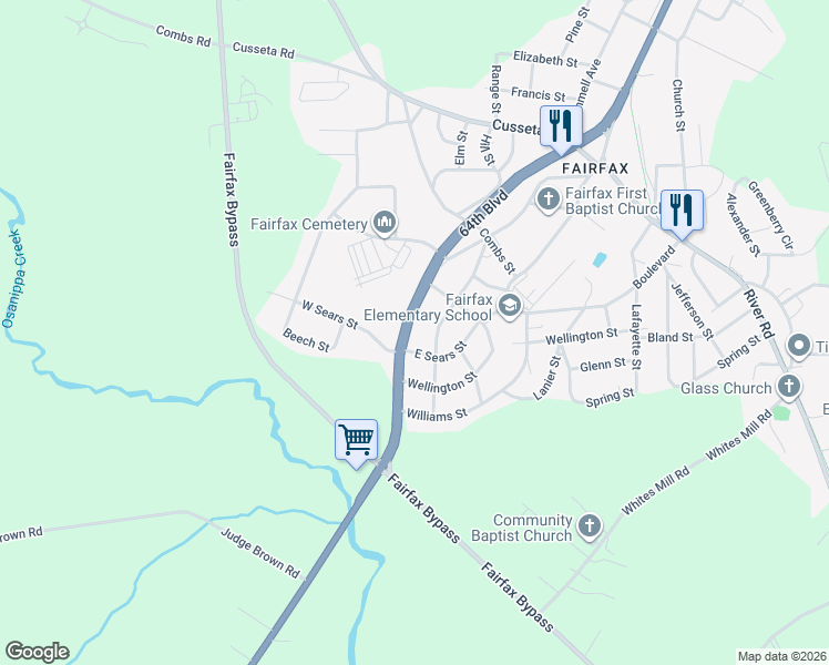 map of restaurants, bars, coffee shops, grocery stores, and more near 4405-4459 64th Boulevard in Valley
