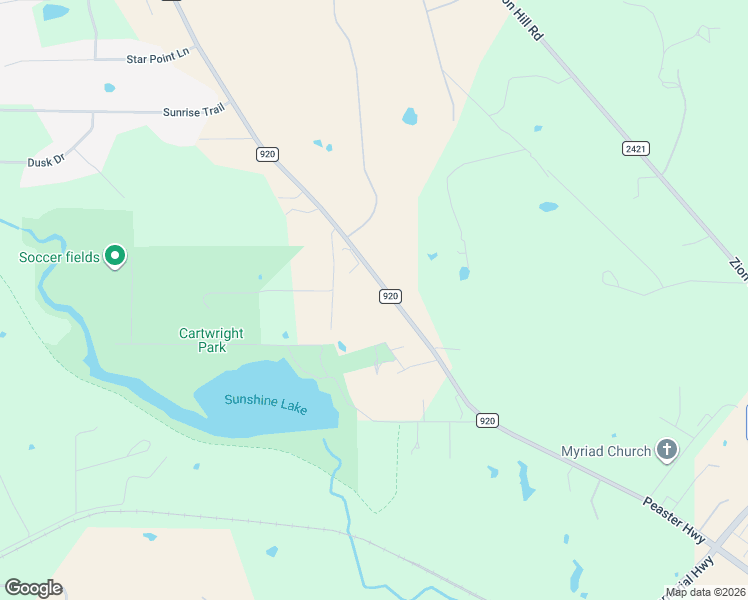 map of restaurants, bars, coffee shops, grocery stores, and more near 2321 Farm to Market 920 in Weatherford