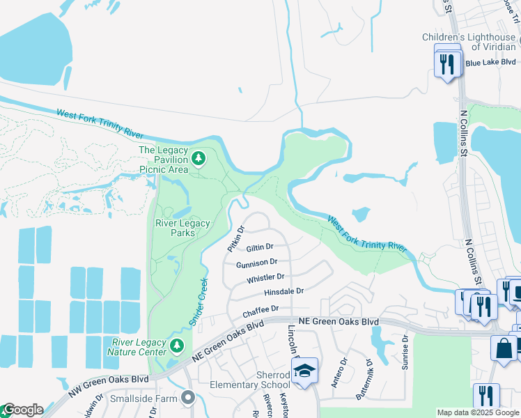 map of restaurants, bars, coffee shops, grocery stores, and more near 3022 Pitkin Drive in Arlington