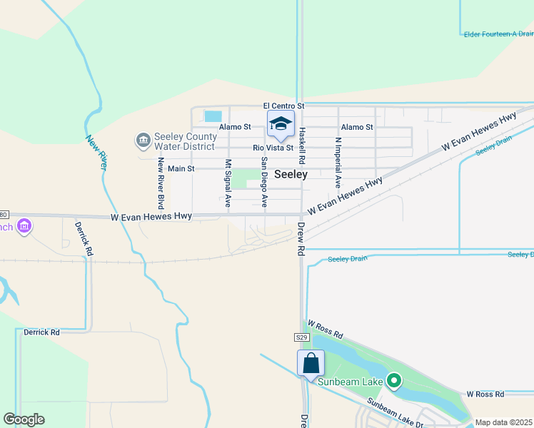 map of restaurants, bars, coffee shops, grocery stores, and more near 1816 West Evan Hewes Highway in Seeley