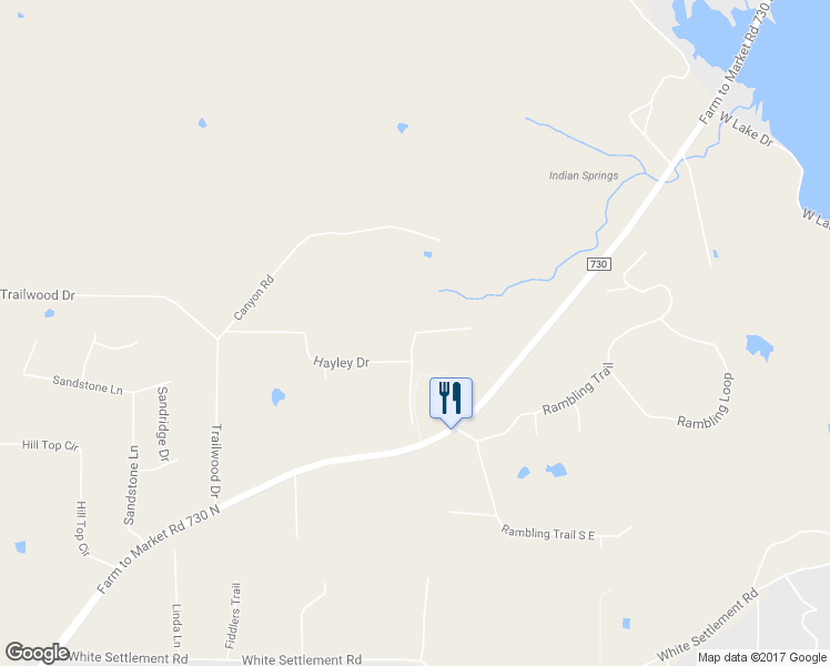 map of restaurants, bars, coffee shops, grocery stores, and more near 2525 Elk Hollow Lane in Weatherford