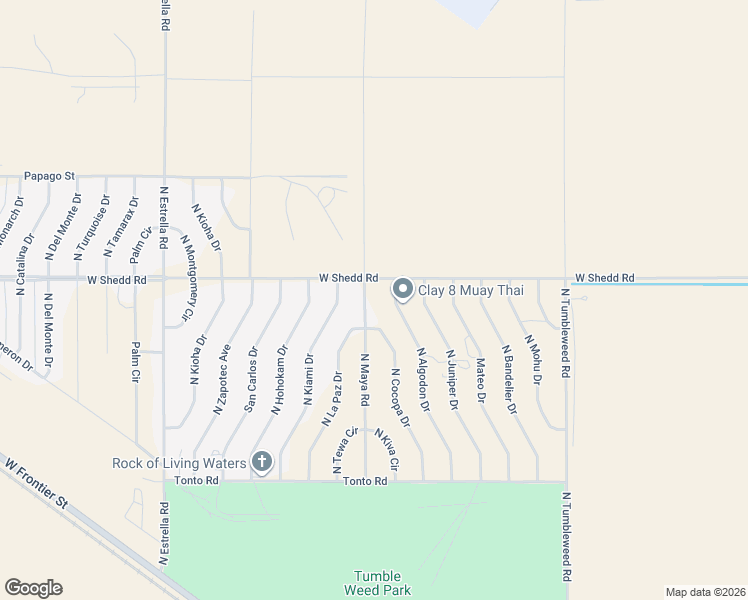 map of restaurants, bars, coffee shops, grocery stores, and more near 3930 North Algadon Drive in Eloy