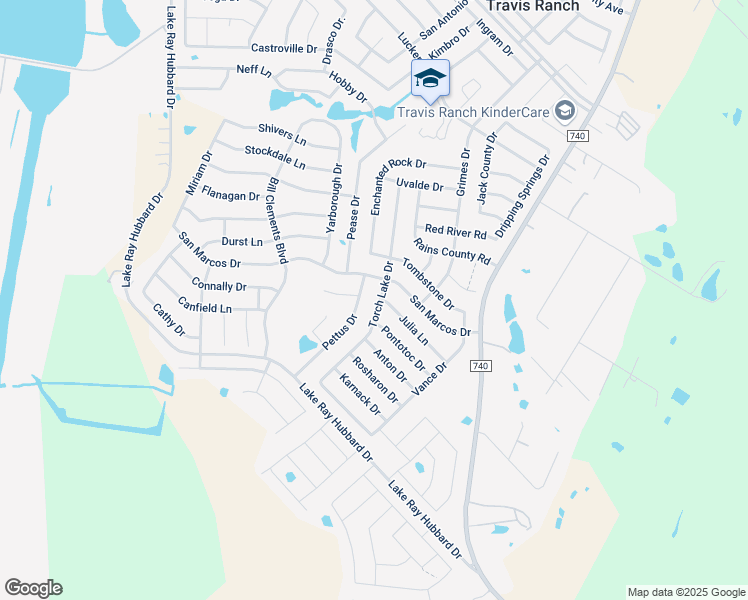map of restaurants, bars, coffee shops, grocery stores, and more near 2270 Torch Lake Drive in Forney