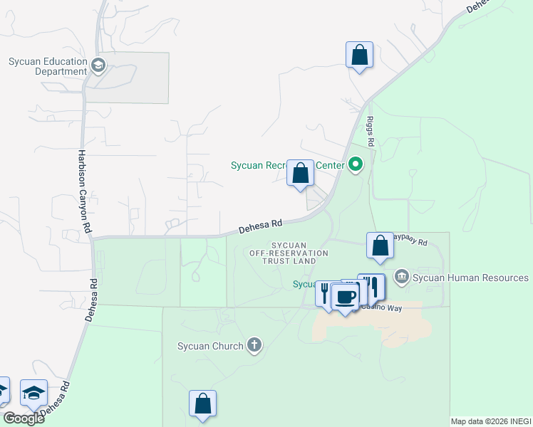 map of restaurants, bars, coffee shops, grocery stores, and more near 5550 Dehesa Road in El Cajon