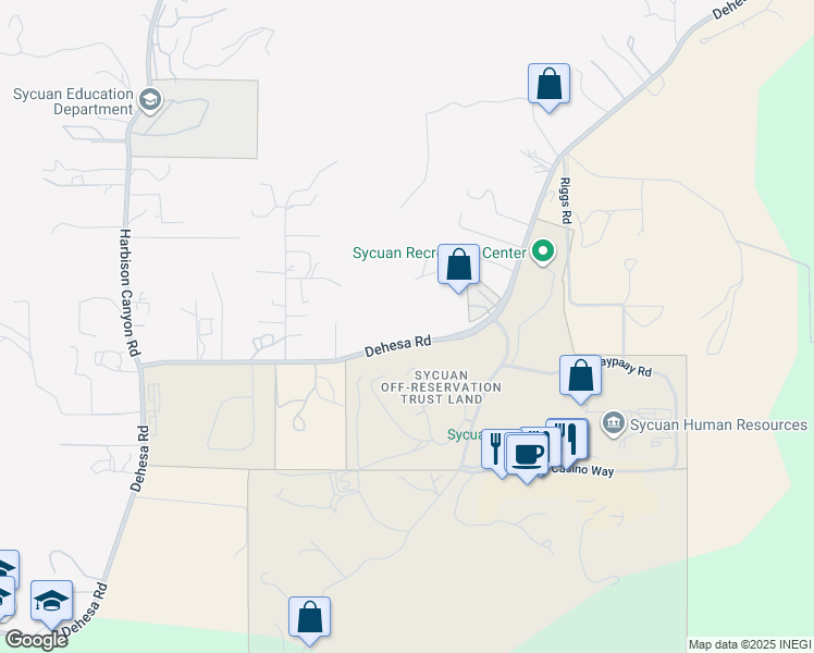 map of restaurants, bars, coffee shops, grocery stores, and more near 5352 Dehesa Road in El Cajon