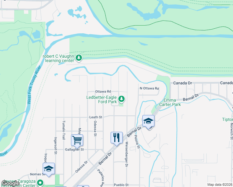 map of restaurants, bars, coffee shops, grocery stores, and more near 4041 Hammerly Dr in Dallas