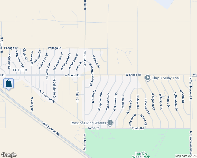 map of restaurants, bars, coffee shops, grocery stores, and more near 3940 Kioha Drive in Eloy