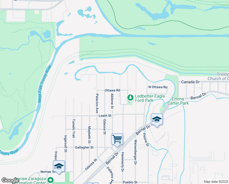 map of restaurants, bars, coffee shops, grocery stores, and more near 4044 Abilene Street in Dallas