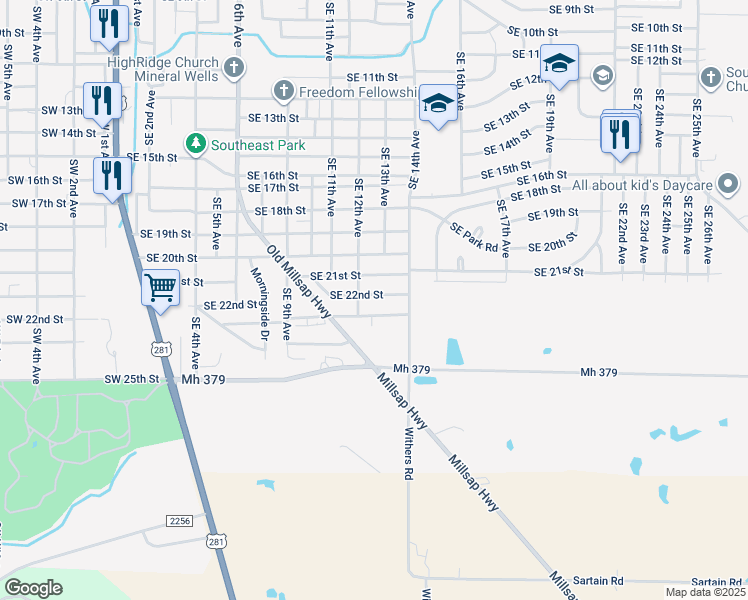 1304 Southeast 22nd Street, Mineral Wells TX Walk Score