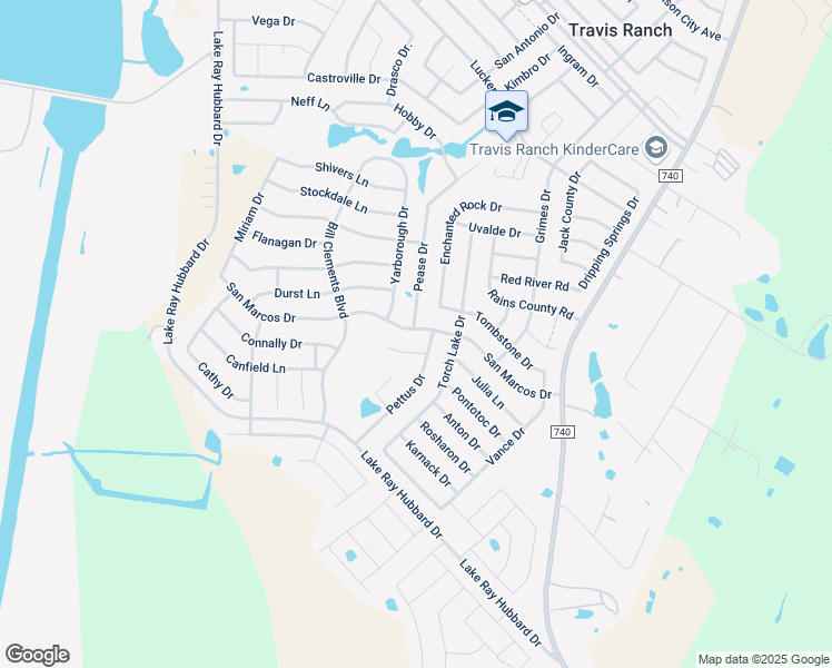 map of restaurants, bars, coffee shops, grocery stores, and more near 2270 Torch Lake Drive in Forney