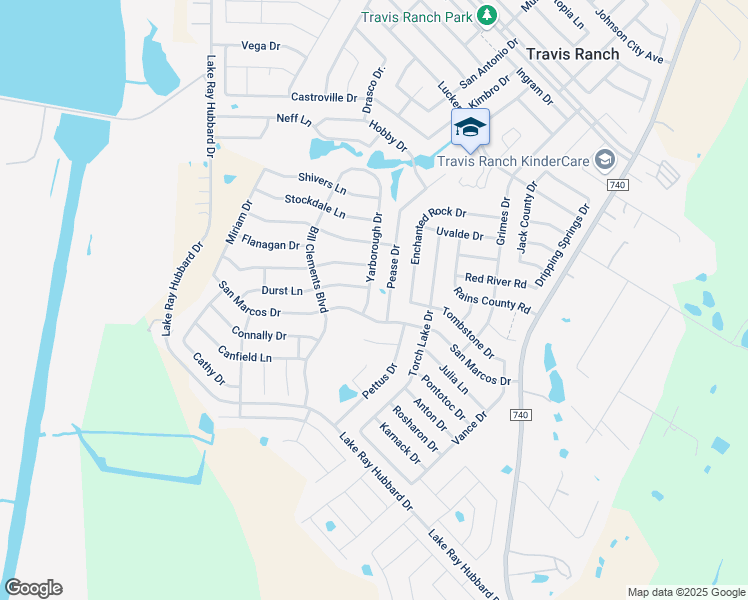 map of restaurants, bars, coffee shops, grocery stores, and more near 5502 Yarborough Drive in Heath