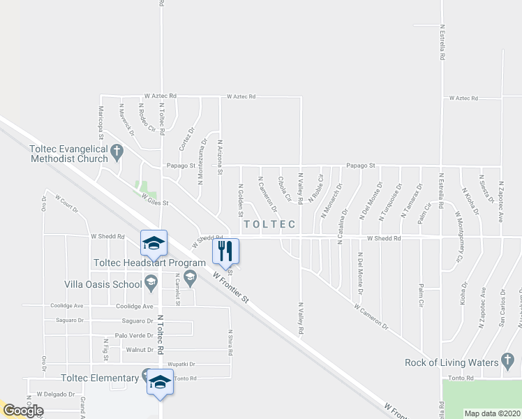 map of restaurants, bars, coffee shops, grocery stores, and more near 4030 North Seminole Circle in Eloy