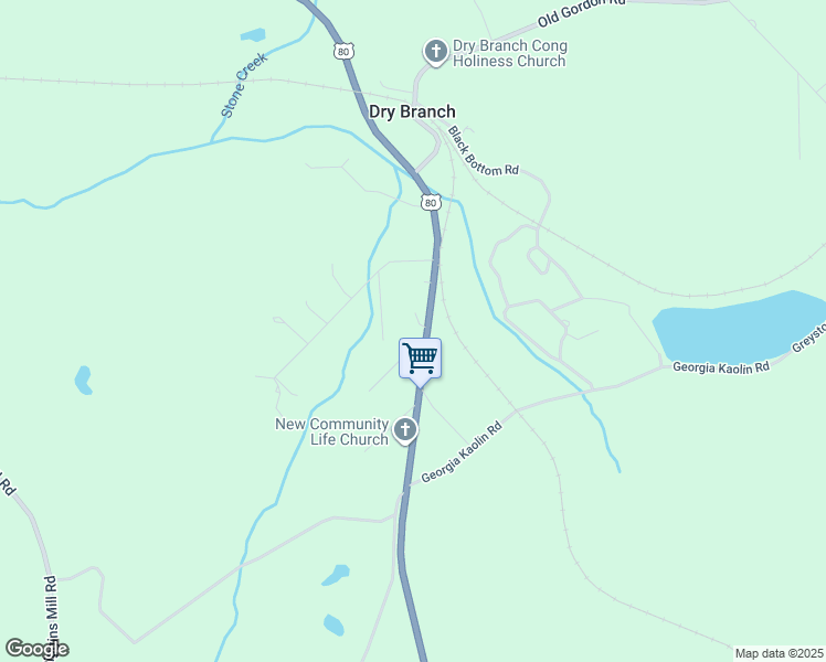 map of restaurants, bars, coffee shops, grocery stores, and more near 52 Lewis Drive in Dry Branch