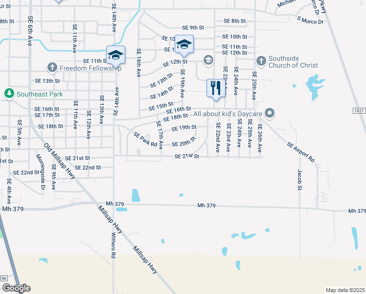 map of restaurants, bars, coffee shops, grocery stores, and more near 2008 Southeast 21st Street in Mineral Wells