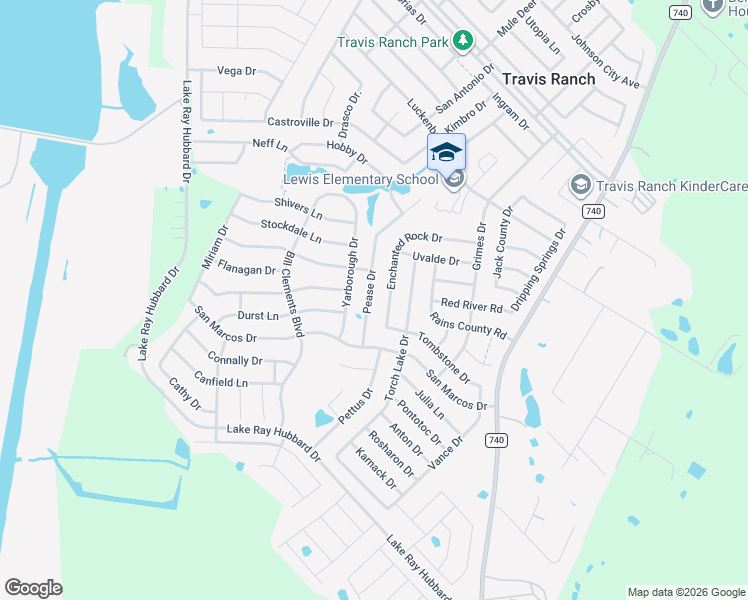 map of restaurants, bars, coffee shops, grocery stores, and more near 2060 Enchanted Rock Drive in Forney