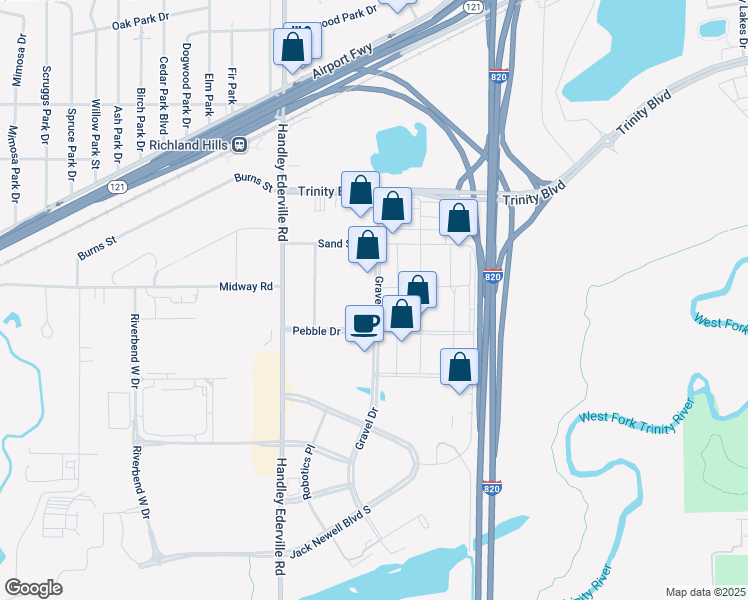 map of restaurants, bars, coffee shops, grocery stores, and more near in Fort Worth
