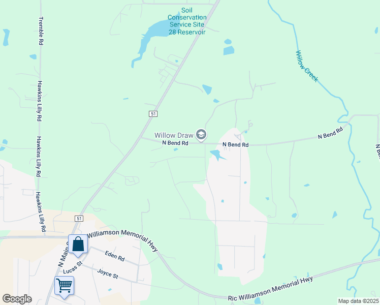 map of restaurants, bars, coffee shops, grocery stores, and more near 112 Big Oak Lane in Weatherford