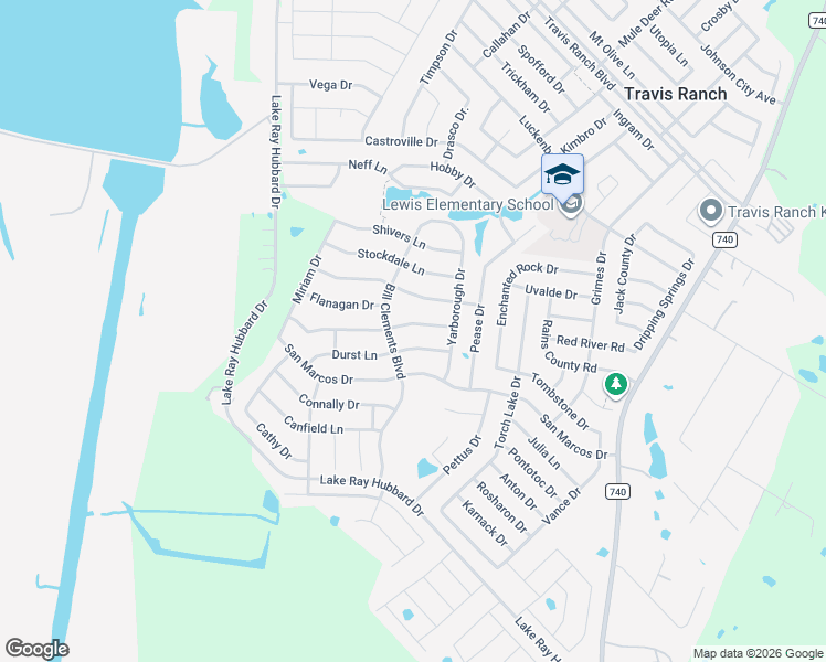 map of restaurants, bars, coffee shops, grocery stores, and more near 5813 Melville Lane in Forney