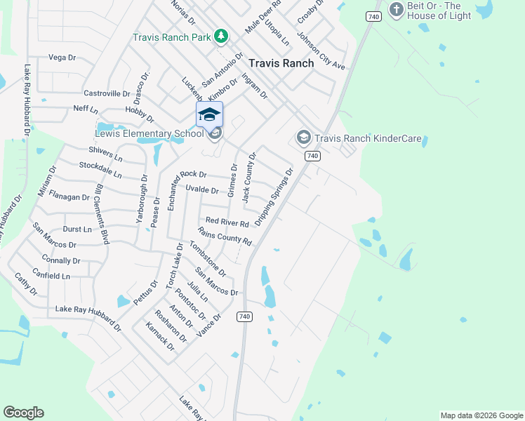 map of restaurants, bars, coffee shops, grocery stores, and more near 2000 Jack County Drive in Forney