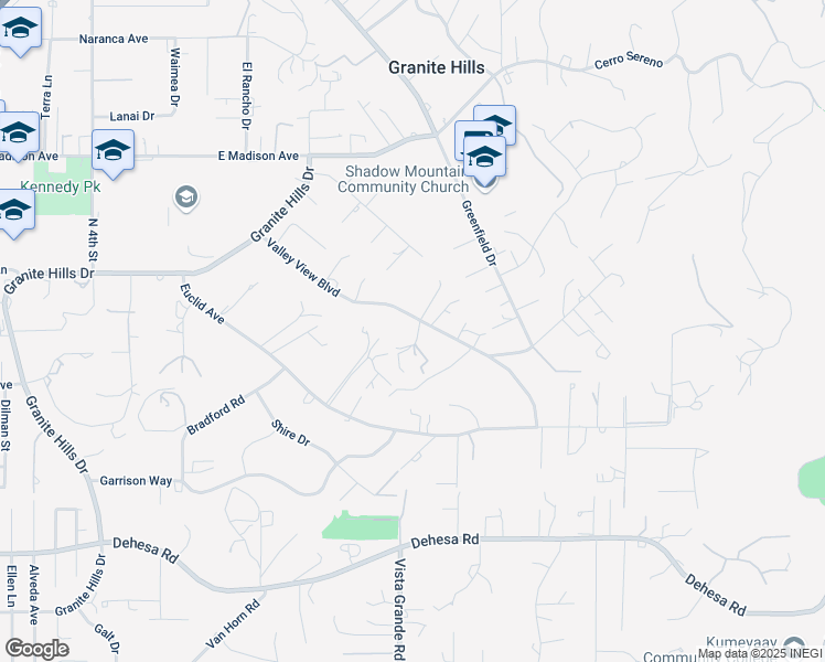 map of restaurants, bars, coffee shops, grocery stores, and more near 2111 Valley View Boulevard in El Cajon