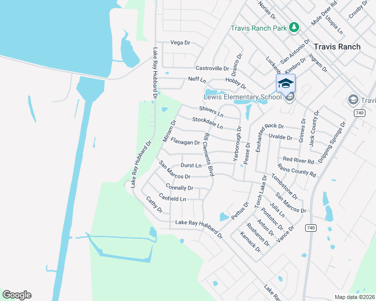 map of restaurants, bars, coffee shops, grocery stores, and more near 5852 Melville Lane in Forney
