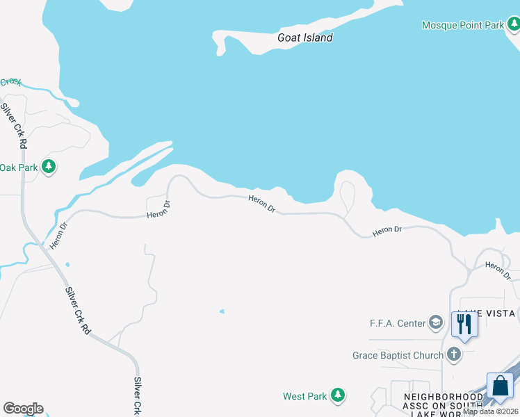 map of restaurants, bars, coffee shops, grocery stores, and more near 9229 Heron Drive in Fort Worth