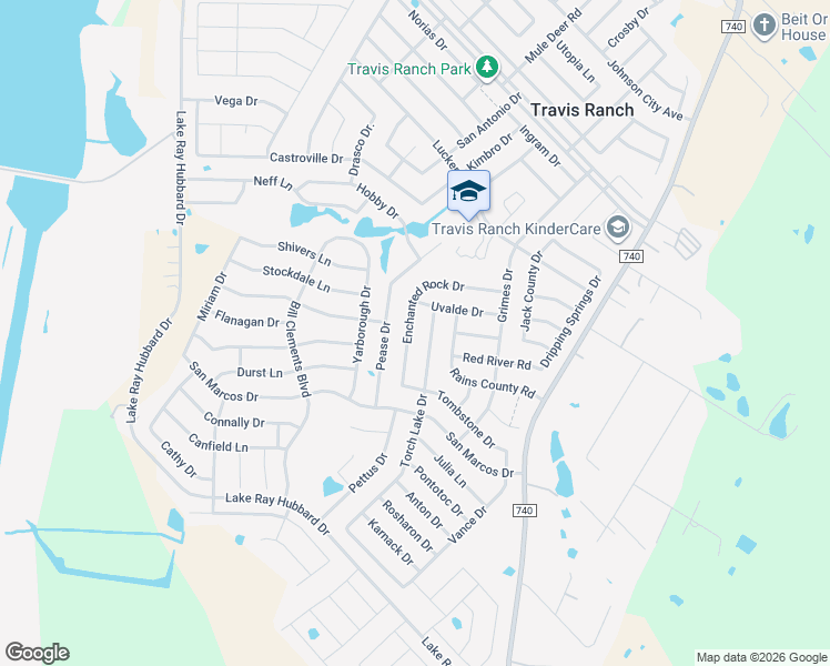 map of restaurants, bars, coffee shops, grocery stores, and more near 2060 Enchanted Rock Drive in Forney