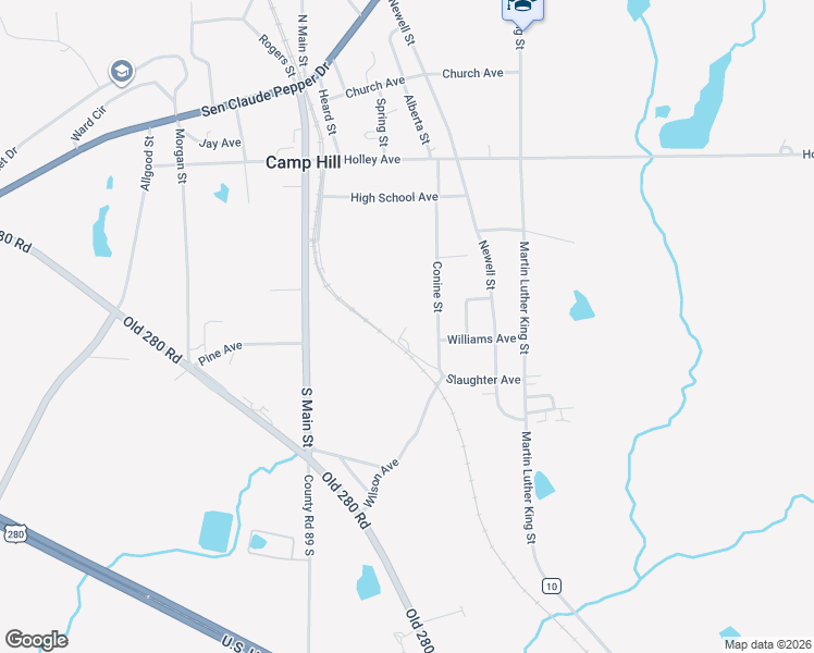 map of restaurants, bars, coffee shops, grocery stores, and more near Slaughter Avenue in Camp Hill