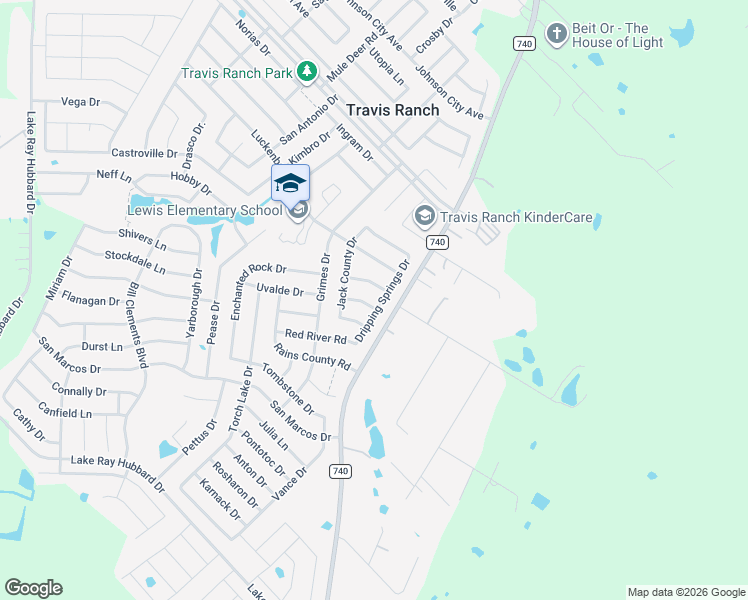 map of restaurants, bars, coffee shops, grocery stores, and more near 2000 Jack County Drive in Forney