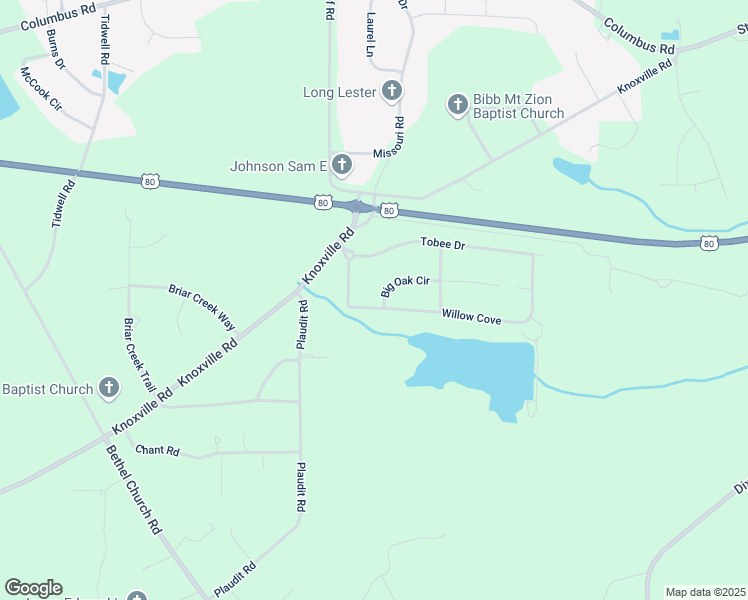 map of restaurants, bars, coffee shops, grocery stores, and more near 360 Willow Cove Court in Lizella